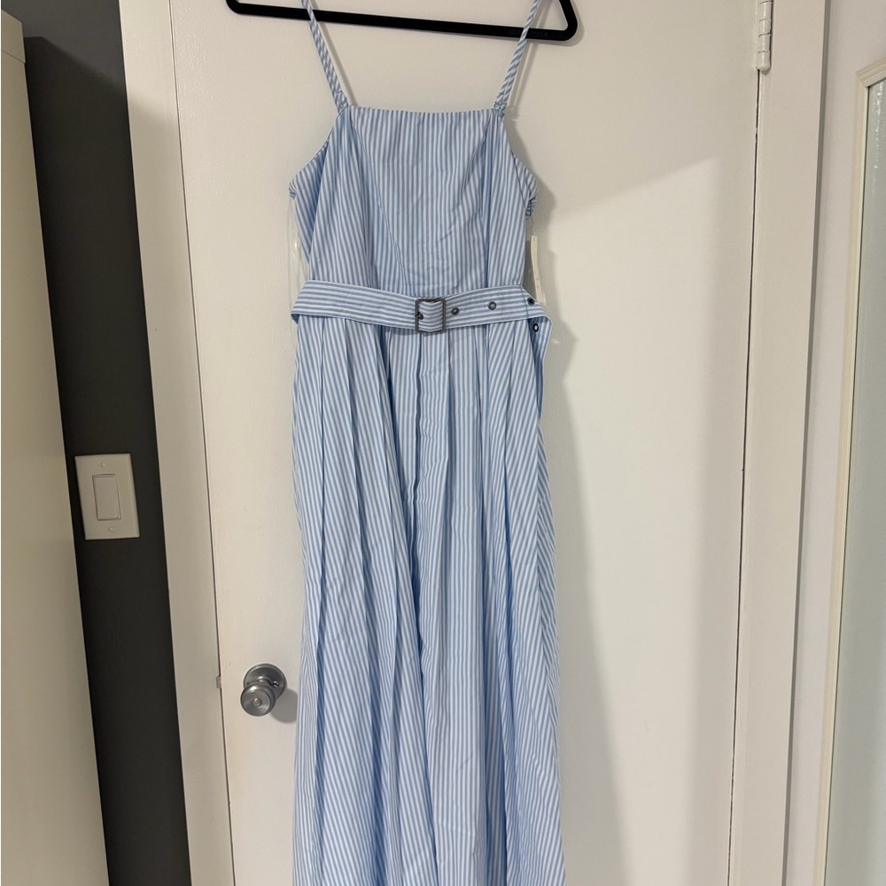 a new day Blue & White Striped Maxi Dress with Self-Tie Belt